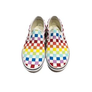Rainbow checkered Vans.